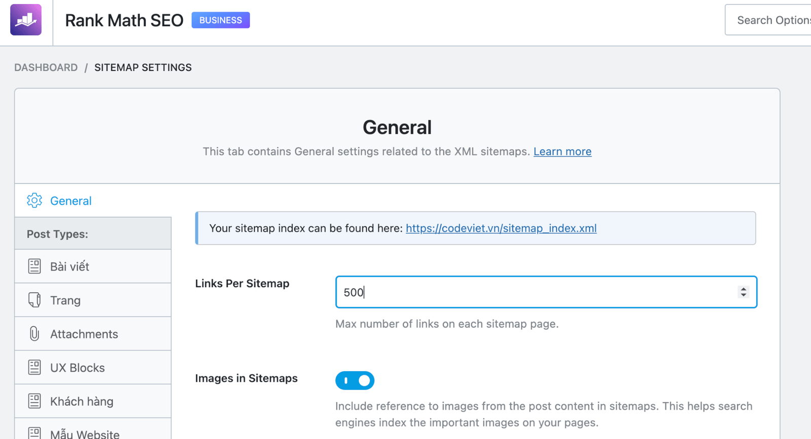Đối Với Các Website Wordpress Sử Dụng Plugin Seo Rankmath, Hãy Vào Sitemap Settings Để Nâng, Đối Với Các Website Dạng Khác Hãy Báo Với Quản Trị Viên Hỗ Trợ